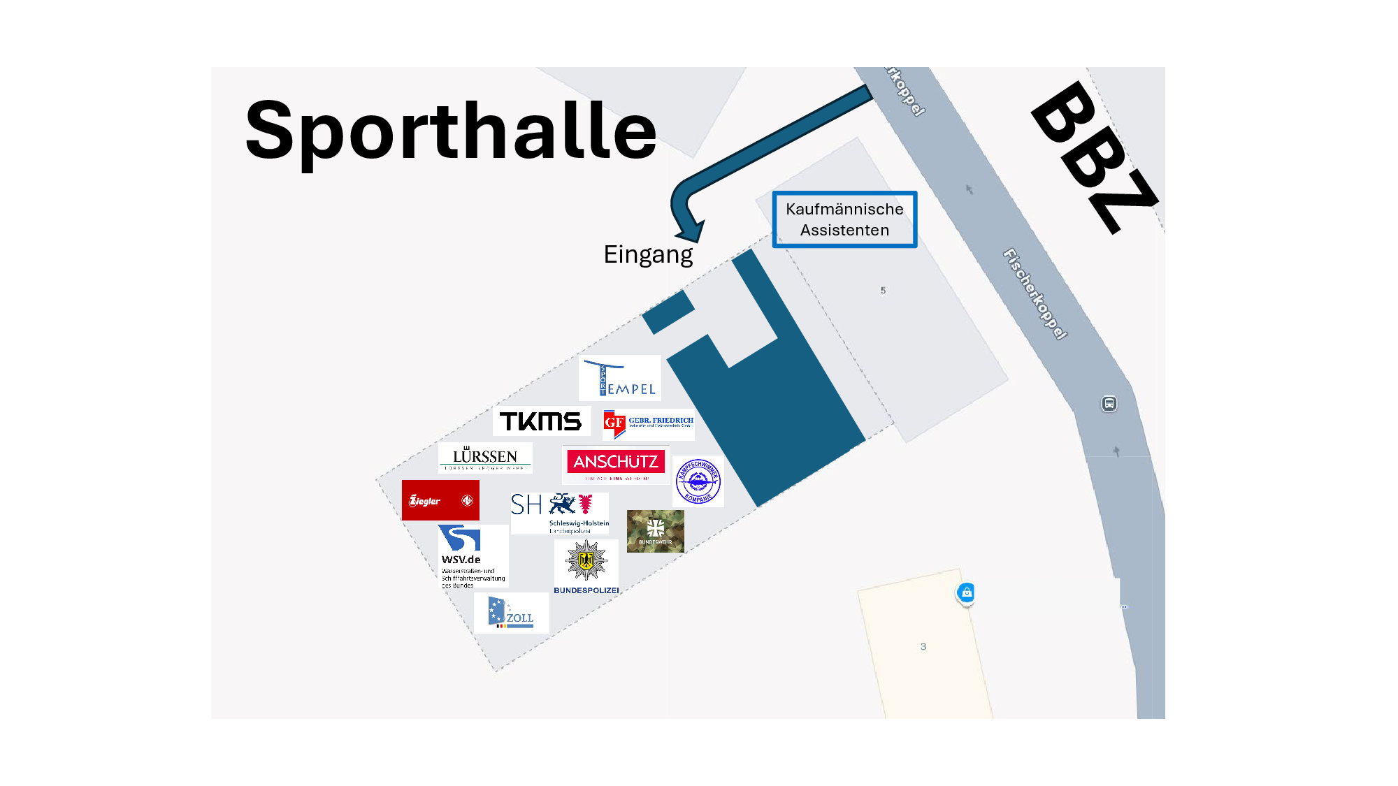 Raum-, Flucht- und Rettungsplan für Tag der offenen Tür mit Berufsinformationsforum 2