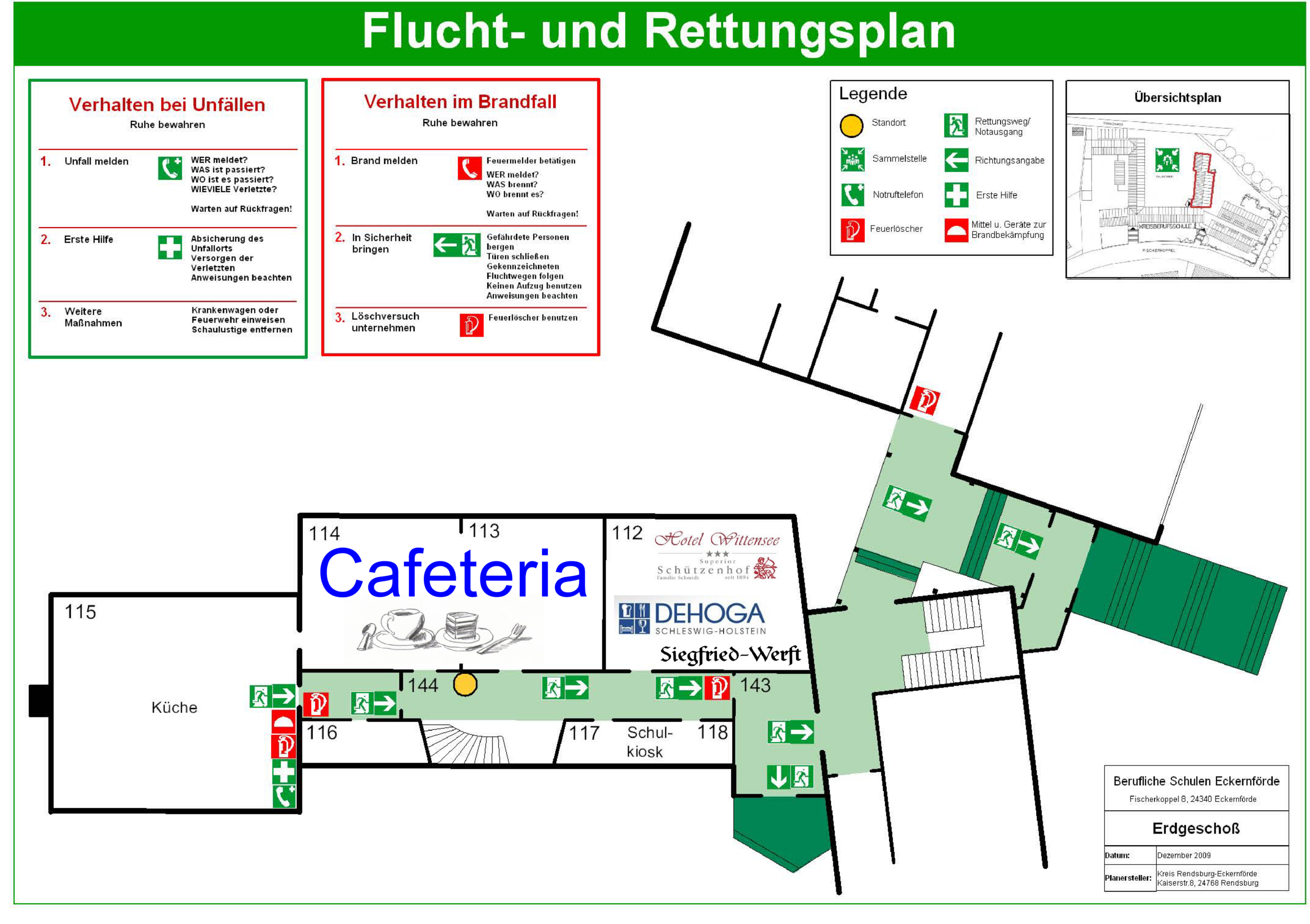 Raum-, Flucht- und Rettungsplan für Tag der offenen Tür mit Berufsinformationsforum 10