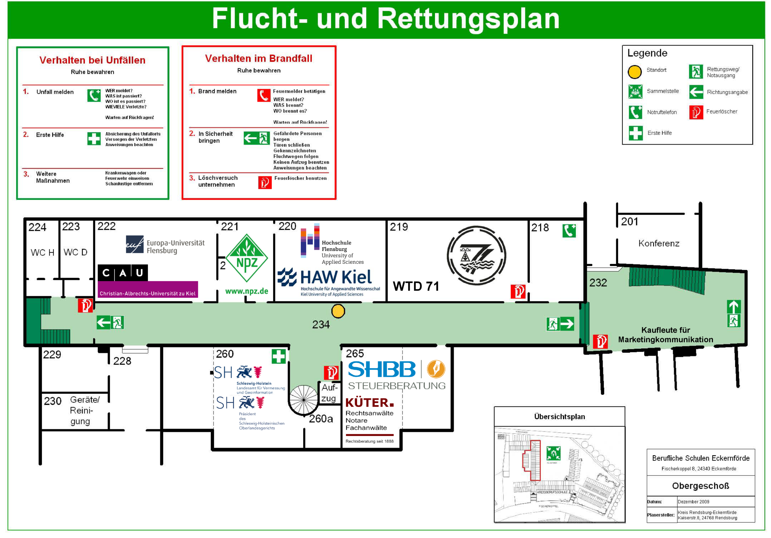 Raum-, Flucht- und Rettungsplan für Tag der offenen Tür mit Berufsinformationsforum 11